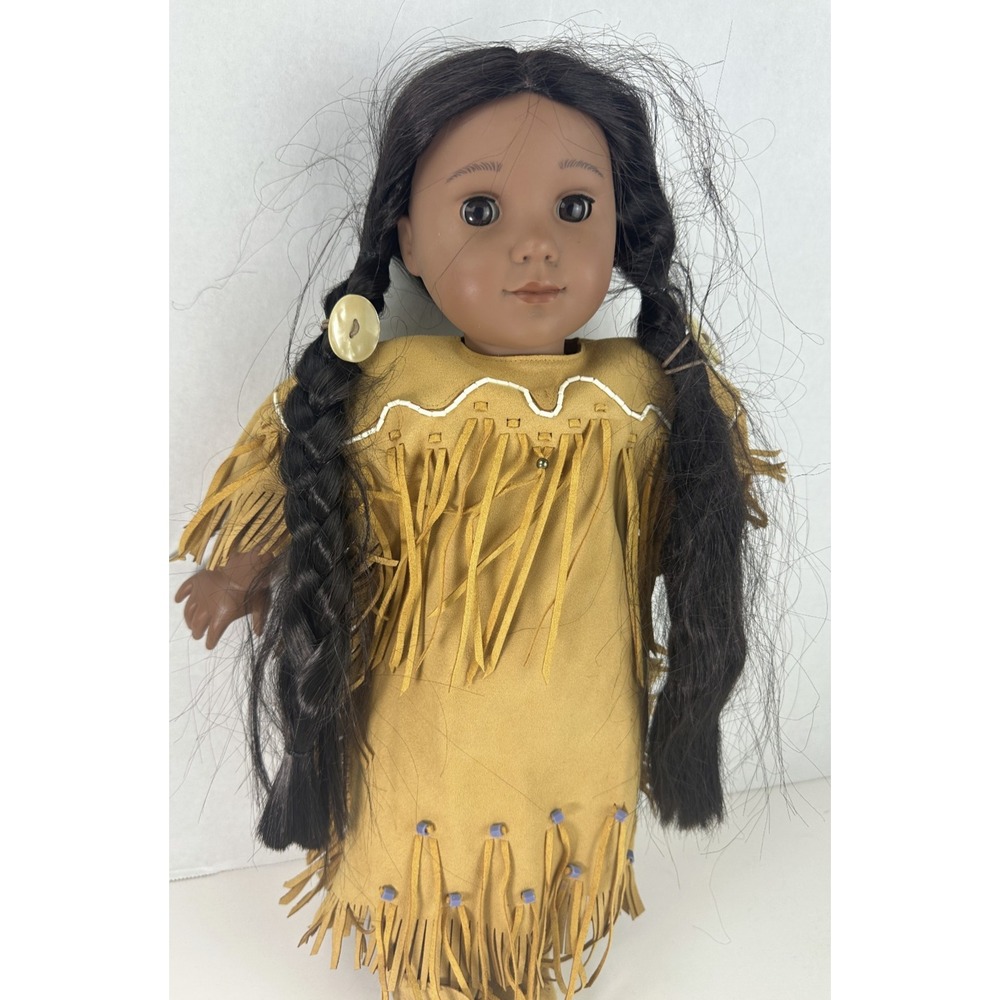 American Girl Kaya Doll Brown Eyes Brown Straight Hair 18" Medium Native 2017 - Picture 5 of 13
